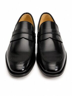 Ferragamo Felipe 10 D Black Penny Calf Leather Loafers Men's Dress Shoes